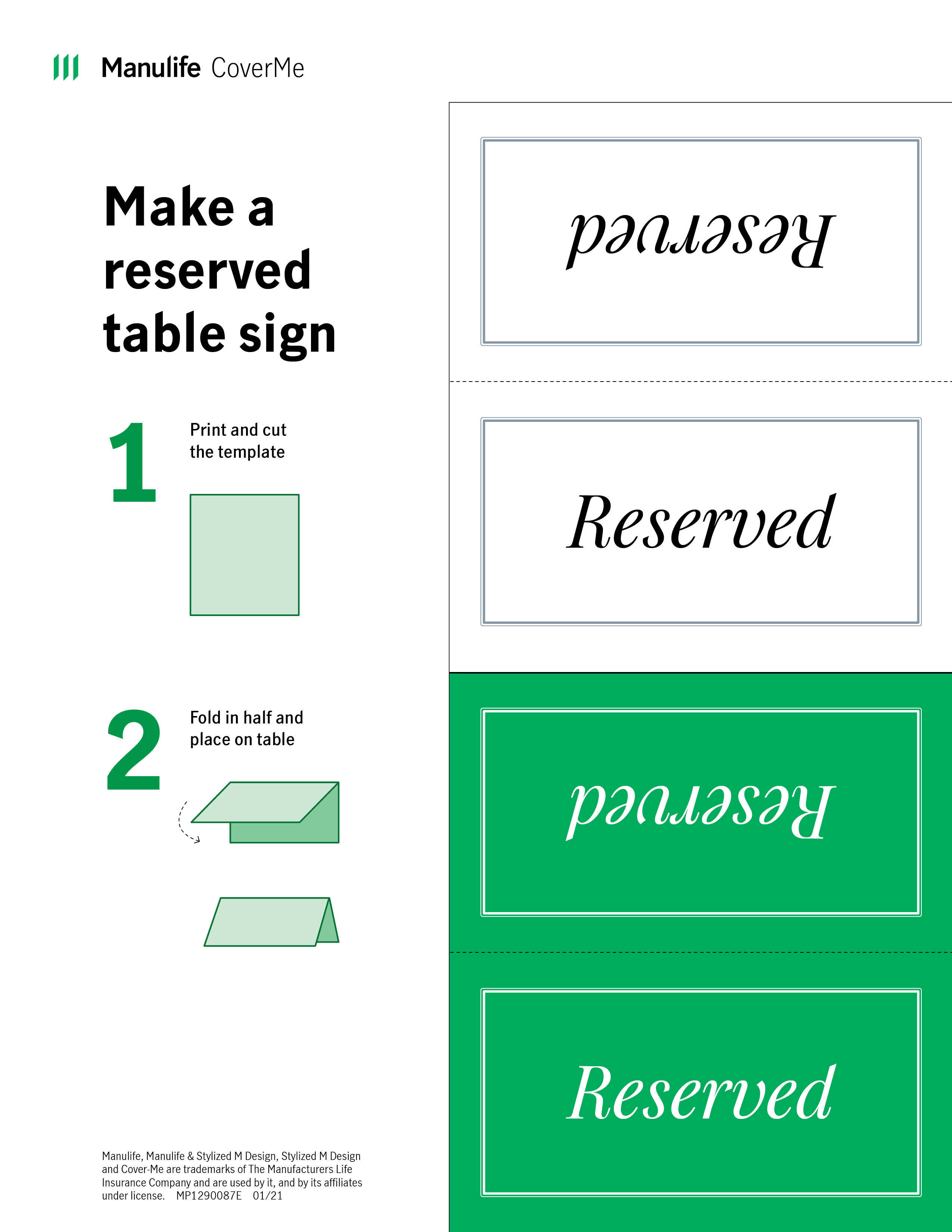 reserved sign