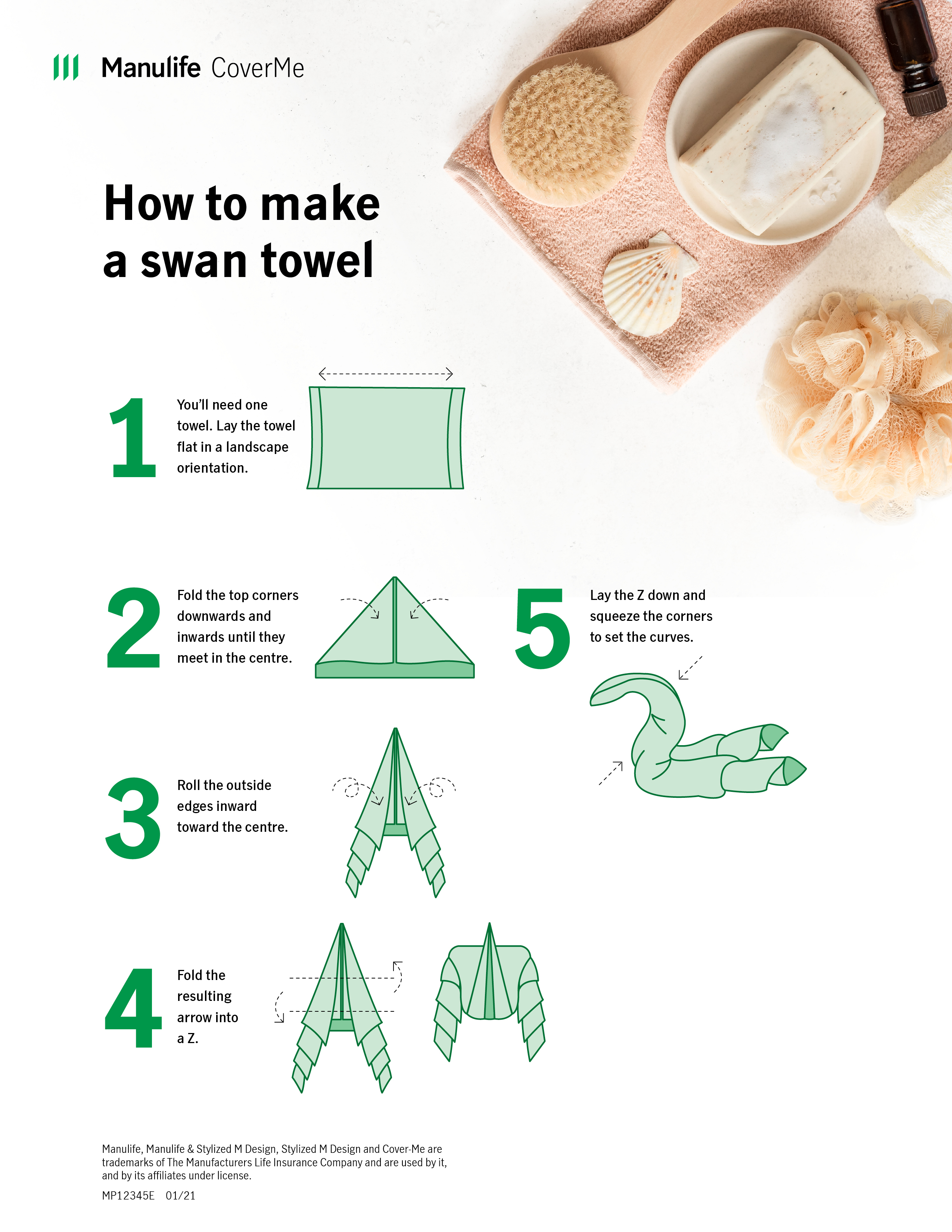 Swan towel instructions