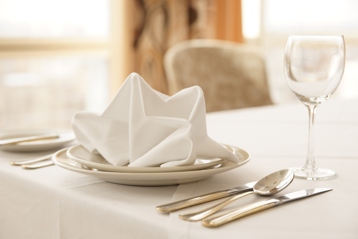 folder napkin on plate